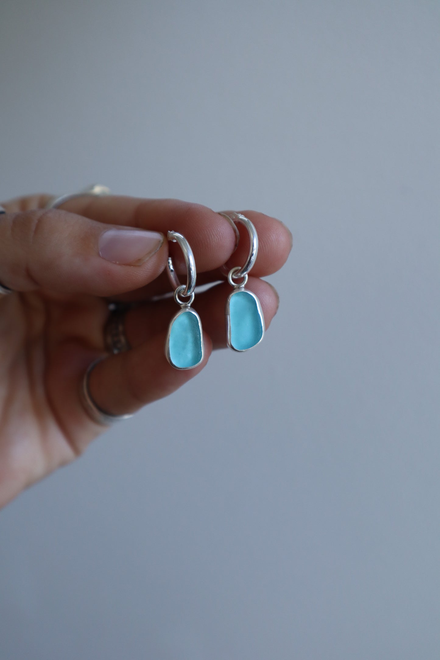 Seaglass Hoops