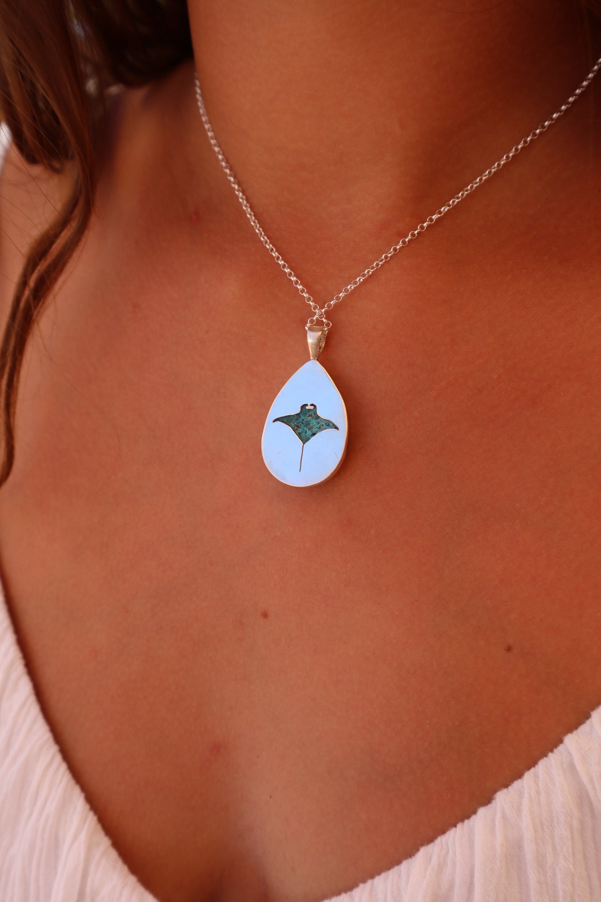 Shattuckite Mantaray Pendant
