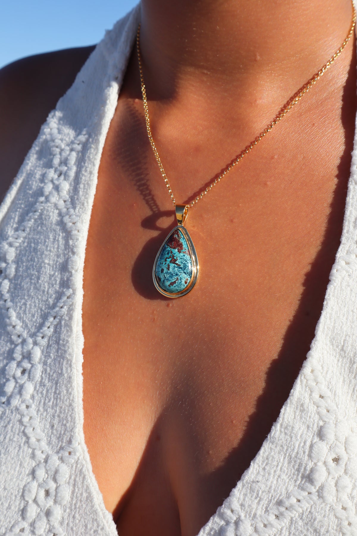 Blue Shattuckite Pendant