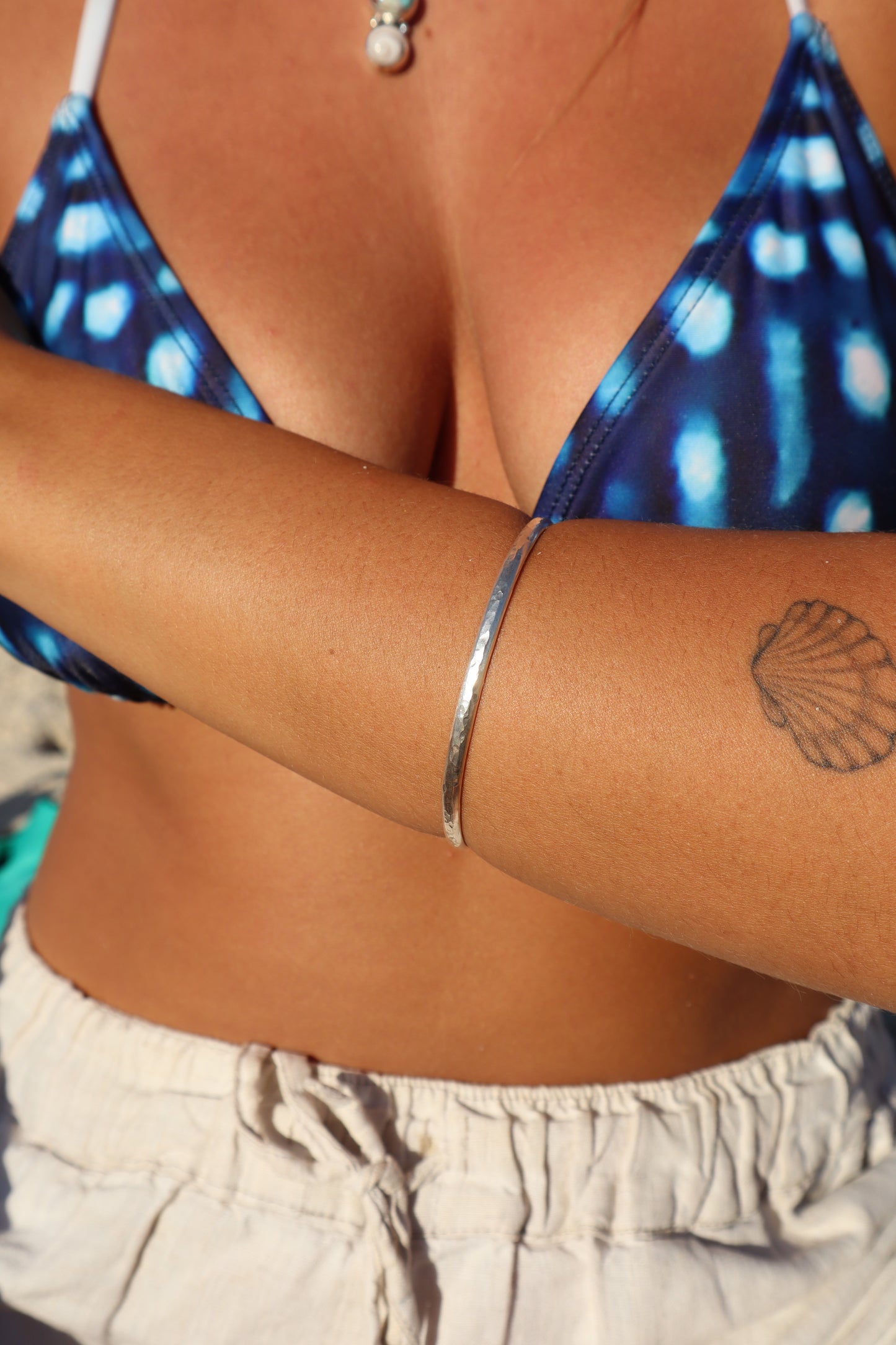 Hammered Silver Bangle