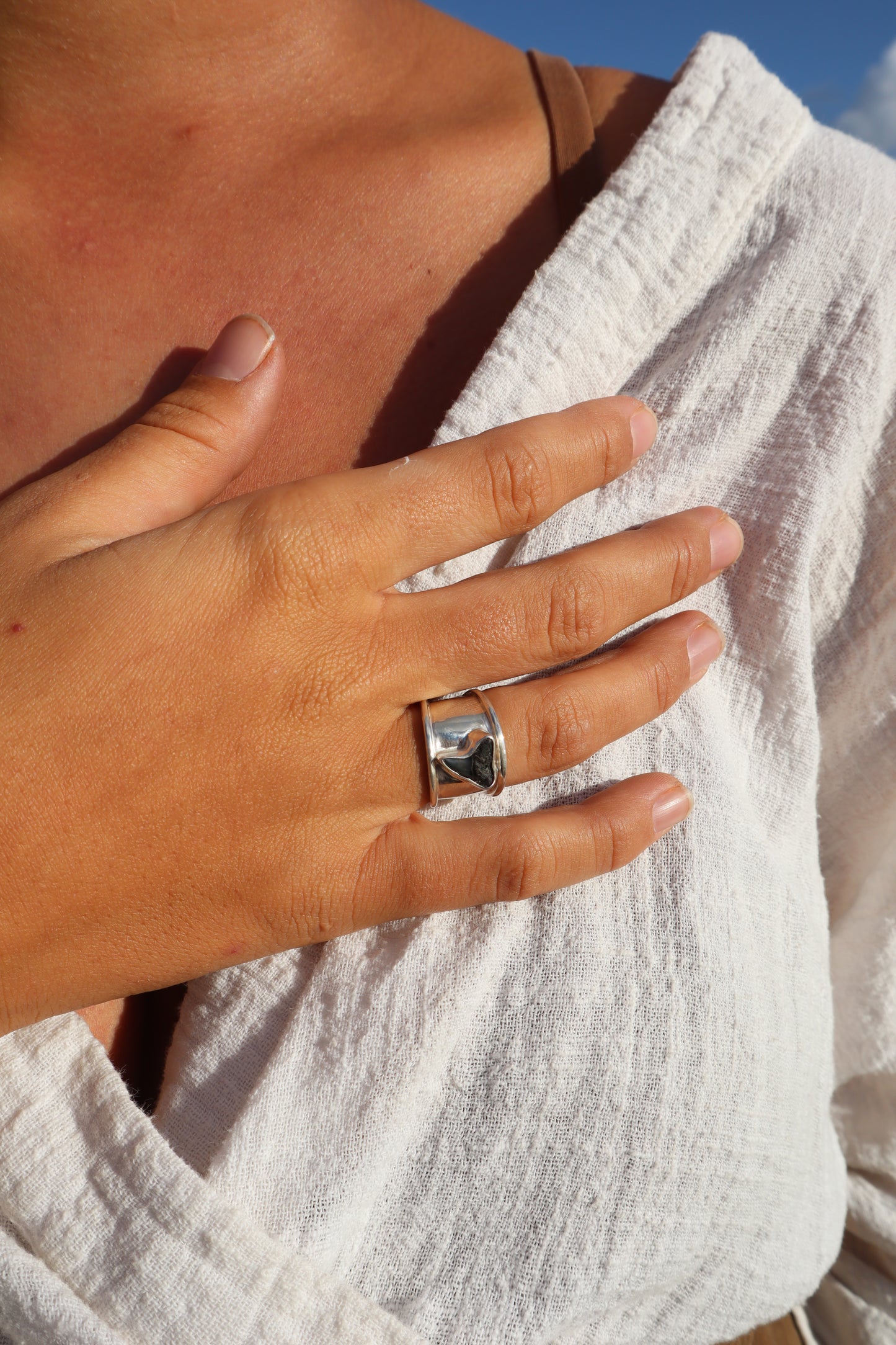 Chunky Shark Tooth Ring SIZE L 1/2 - 6