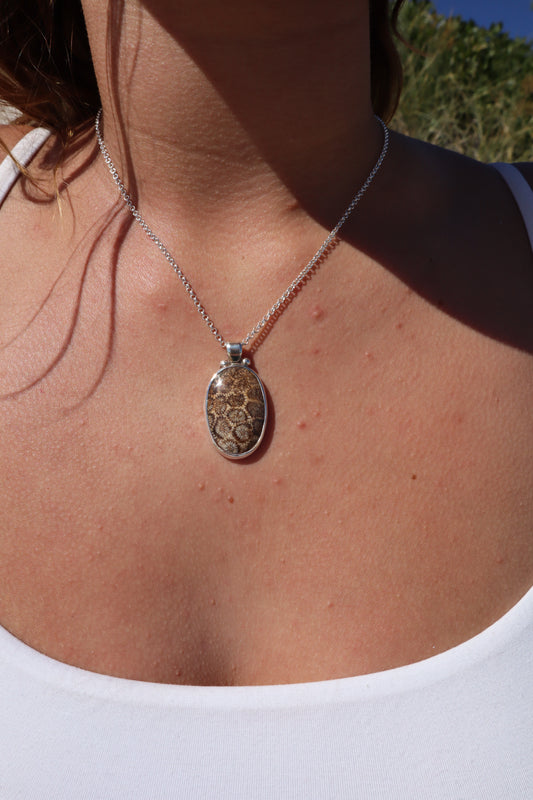 Fossilised Coral Pendant