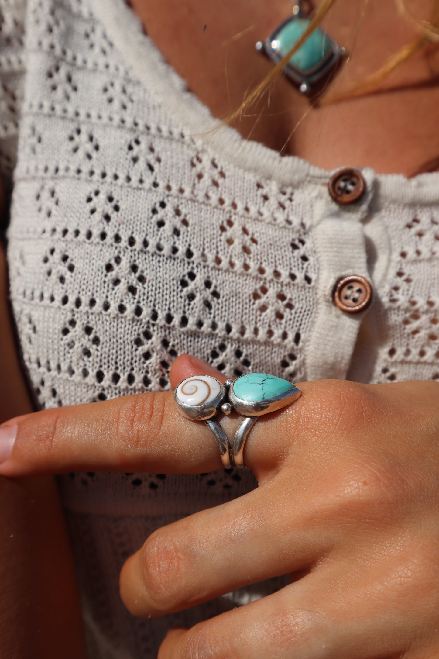 Operculum x Turquoise Ring SIZE N 1/2 - 7