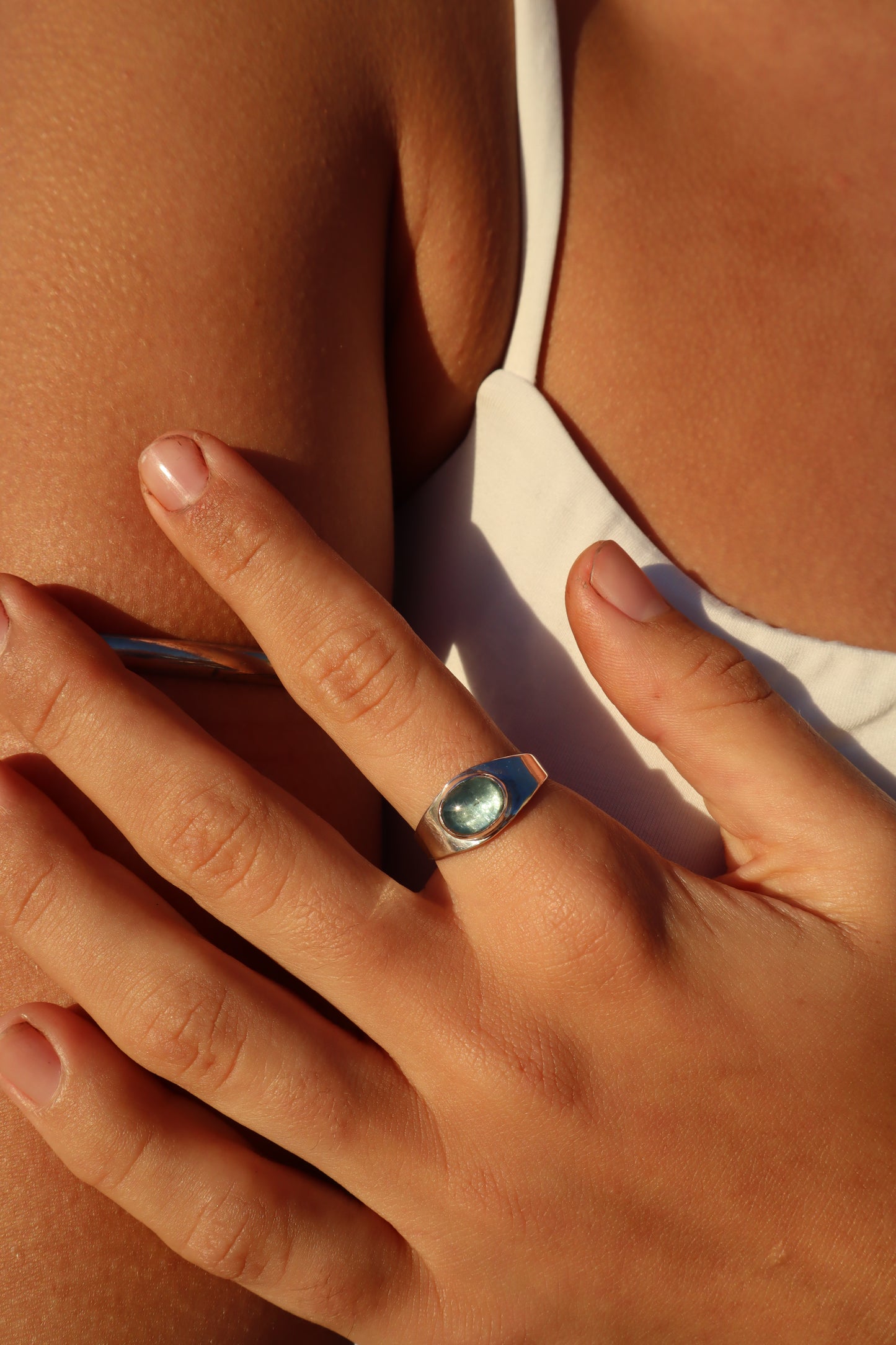 Kyanite Signet Ring SIZE R 1/2 - 9