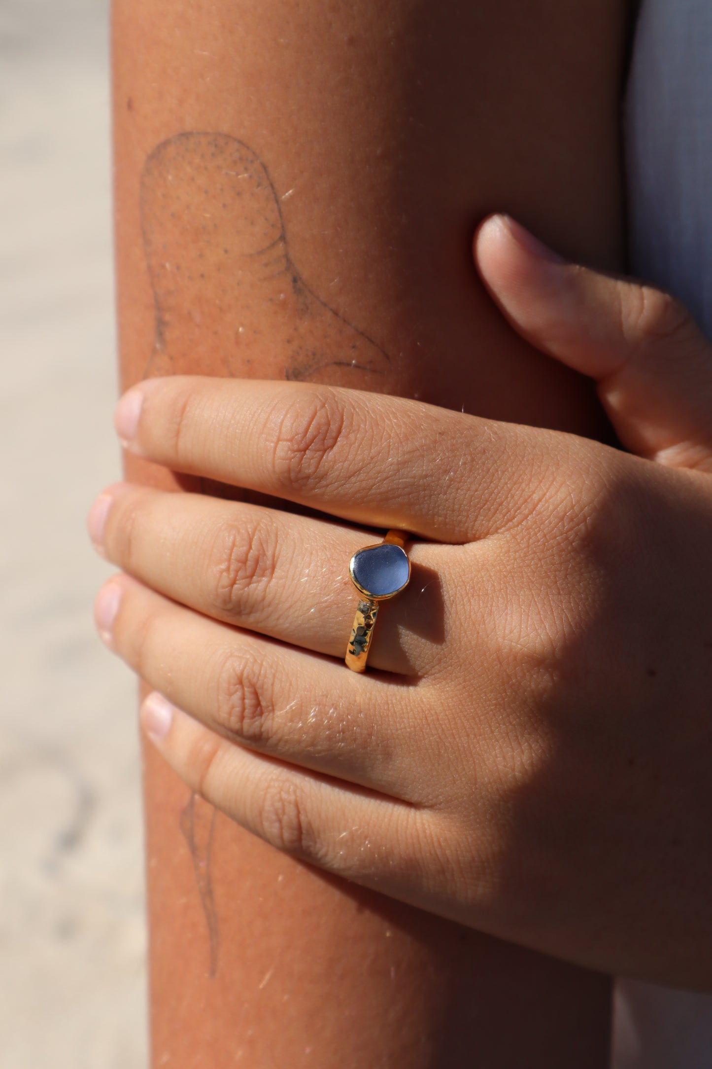 Dainty Purple Sea Glass Ring SIZE 10.5 - U 1/2