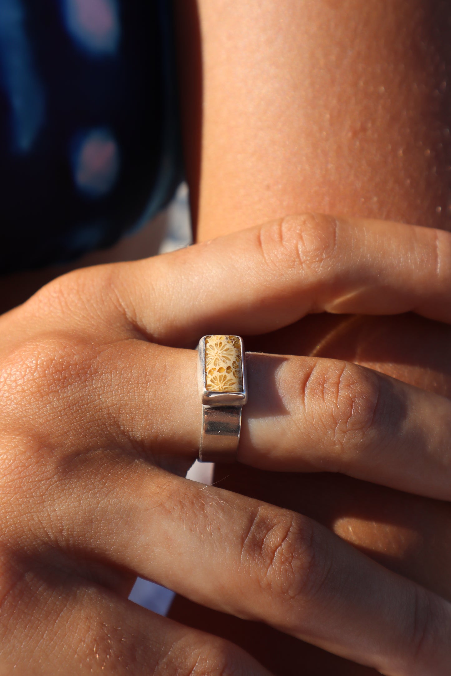 Horizontal Coral Ring SIZE Q 1/2 - 8 1/2