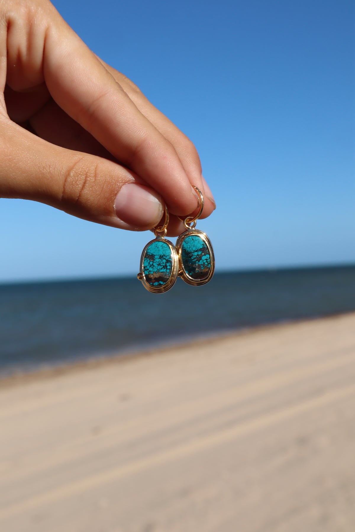 Turquoise Hoops