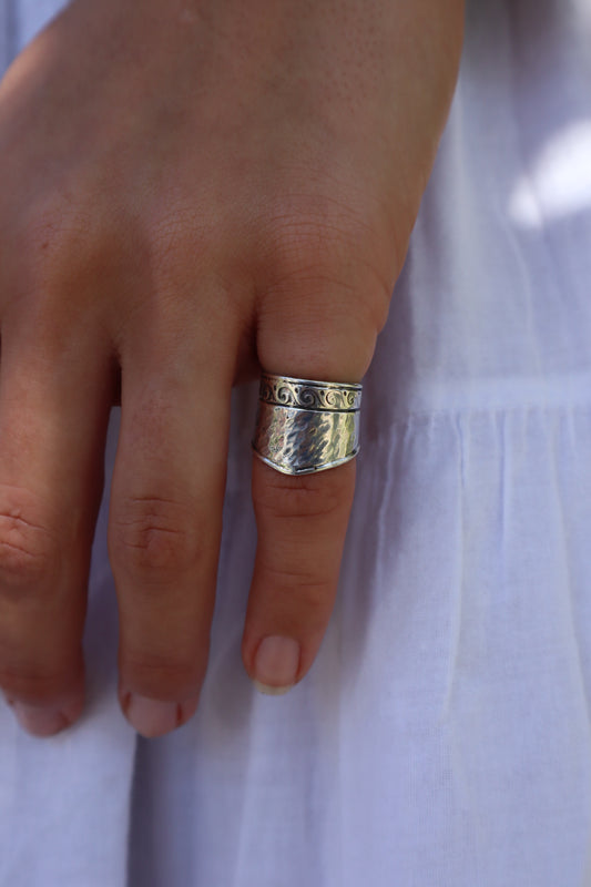 Textured Wave Ring SIZE G 1/2 - 3 5/8