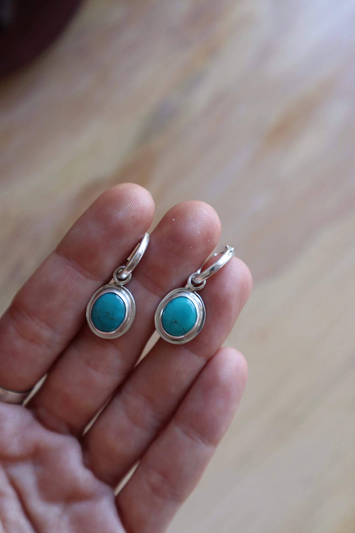 Turquoise Frame Hoops