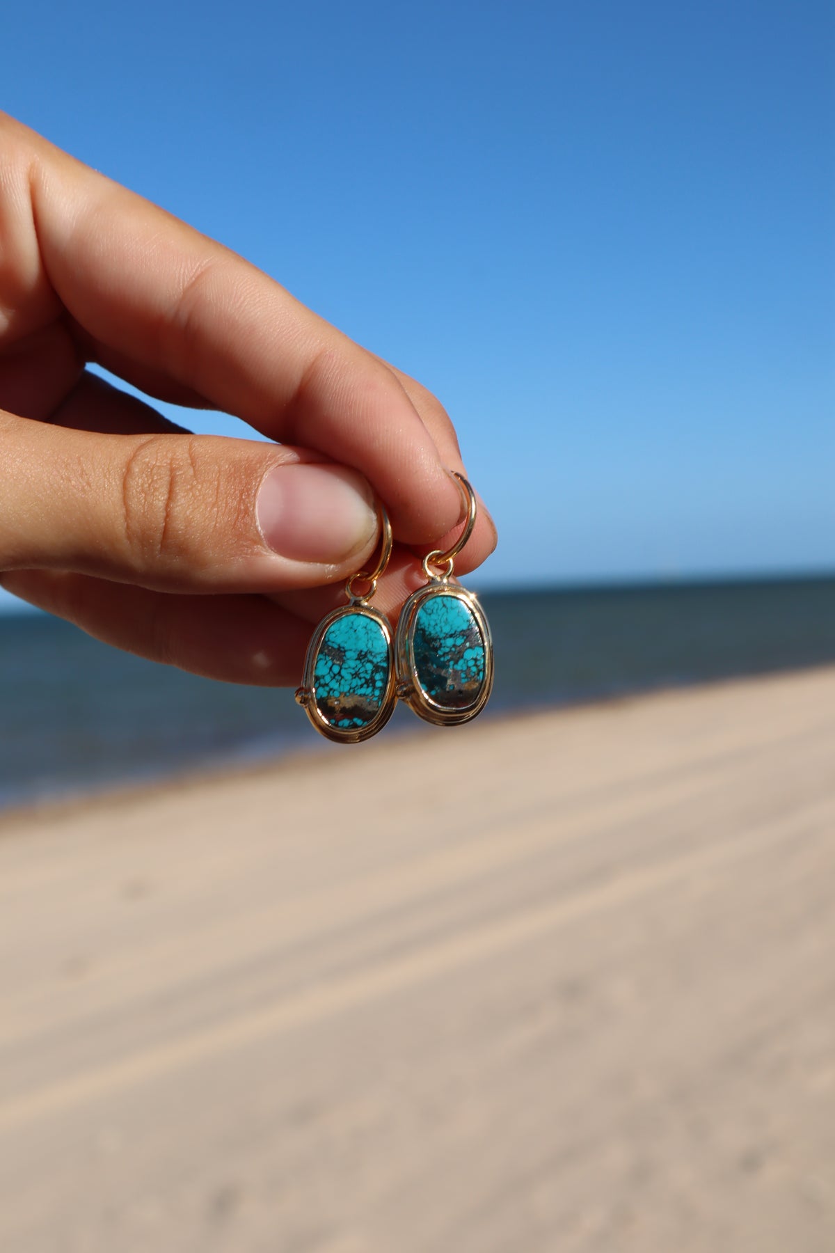 Turquoise Hoops