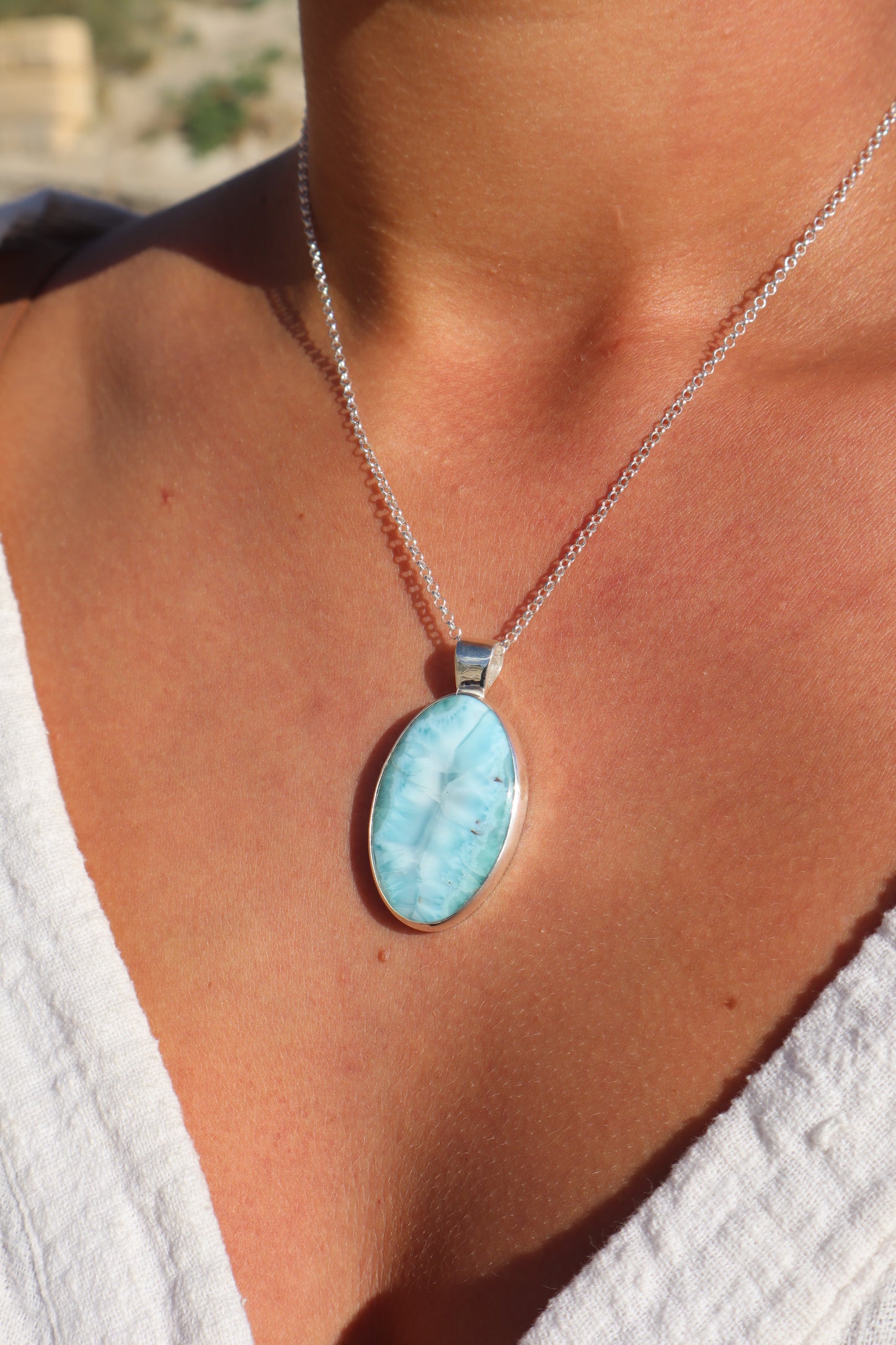 Larimar Wave Pendant