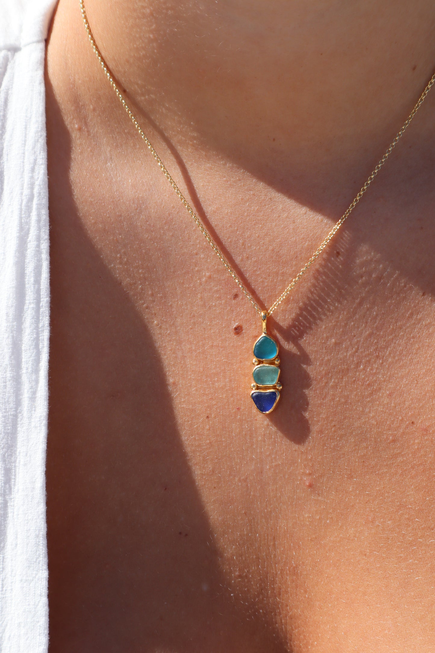 Triple Sea Glass Pendant