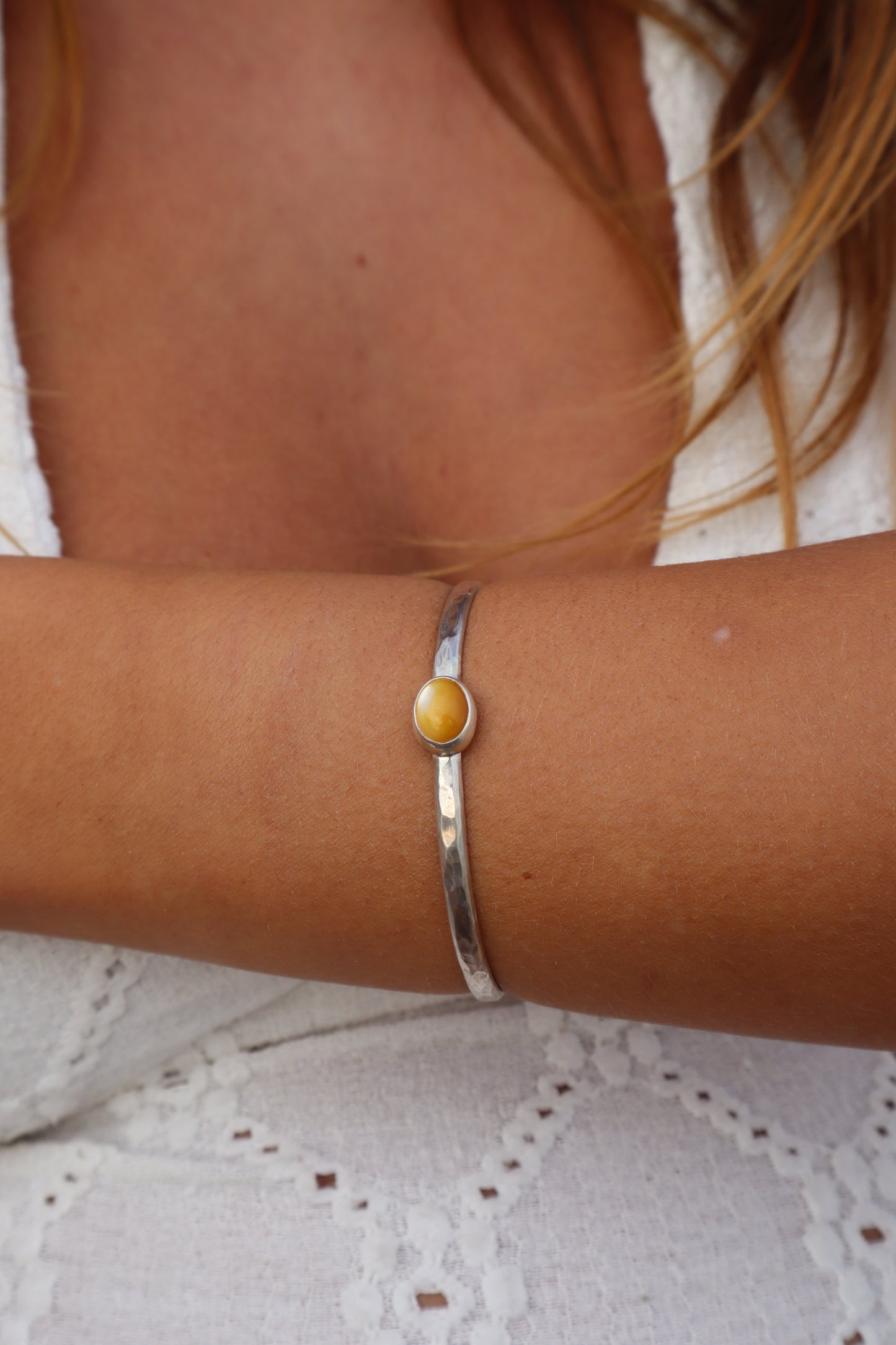 Yellow Mother Of Pearl Wanderer Cuff