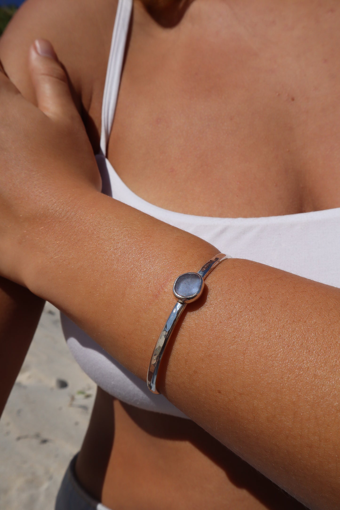 Purple Sea Glass Wanderer Cuff