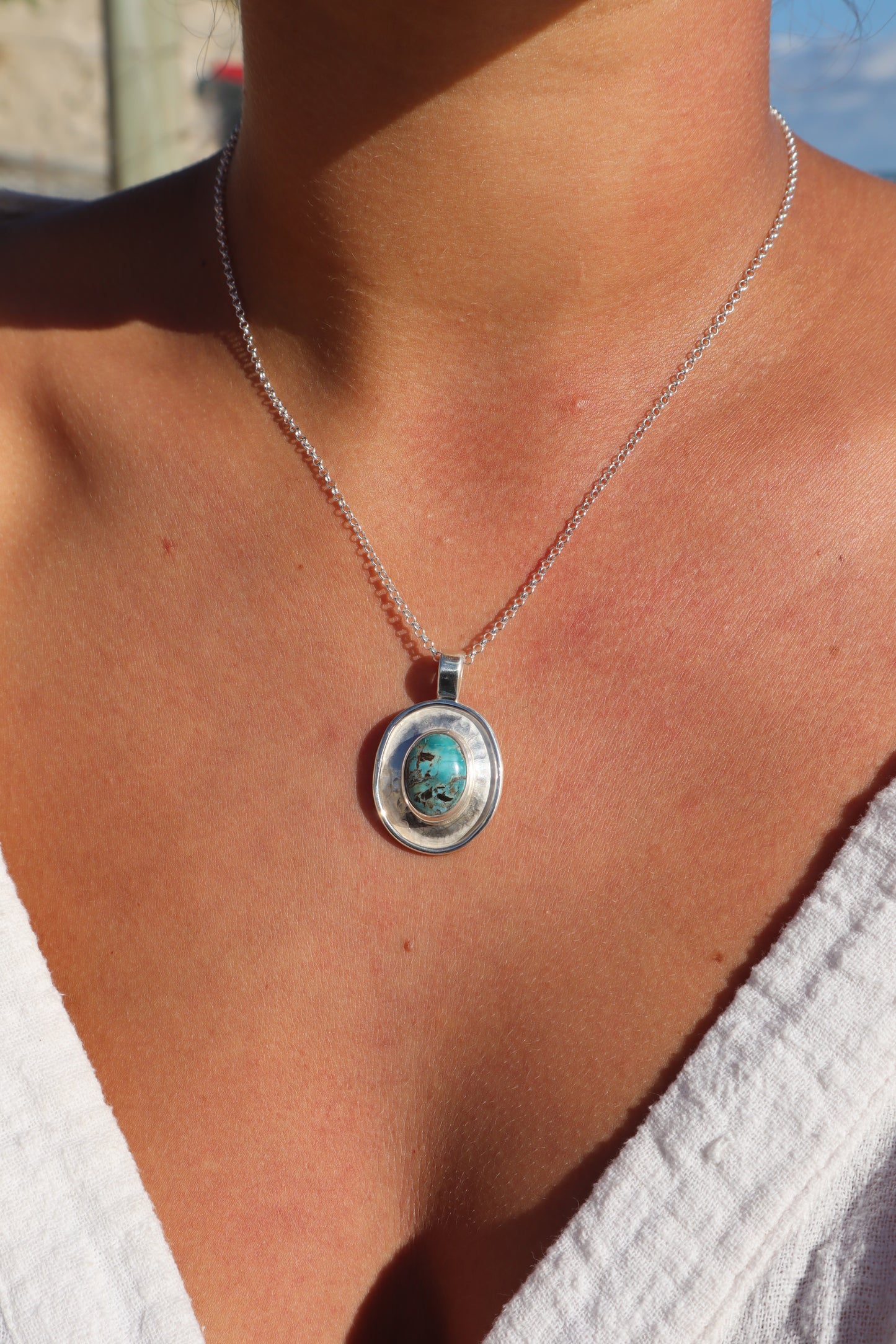 Turquoise Halo Pendant