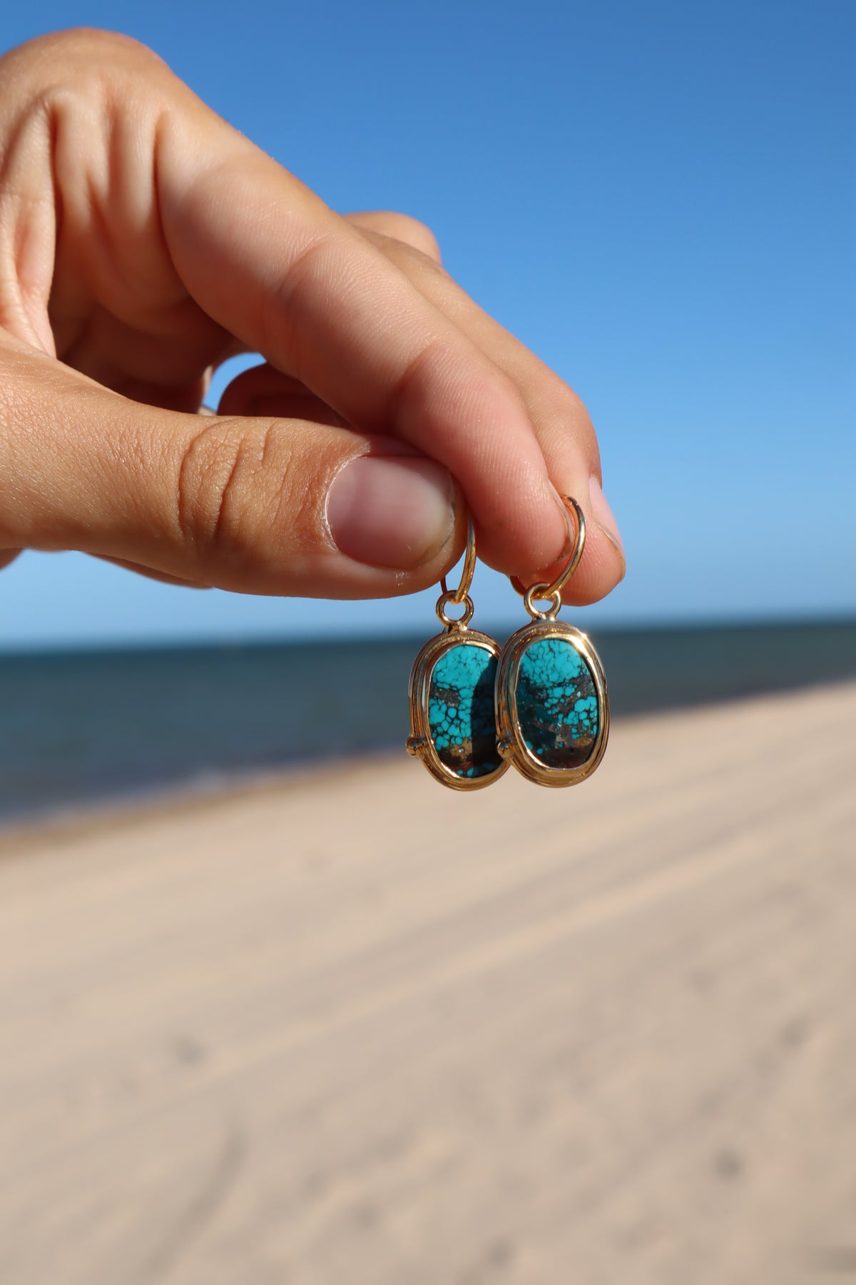 Turquoise Hoops