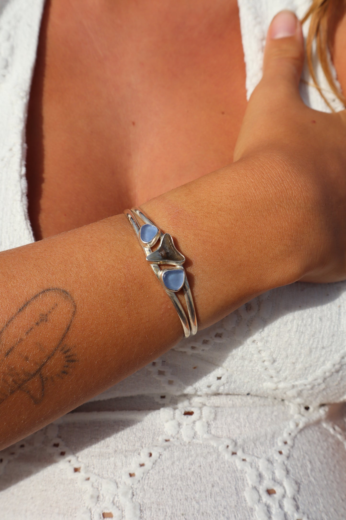 Shark Tooth x Seaglass Tidal Cuff