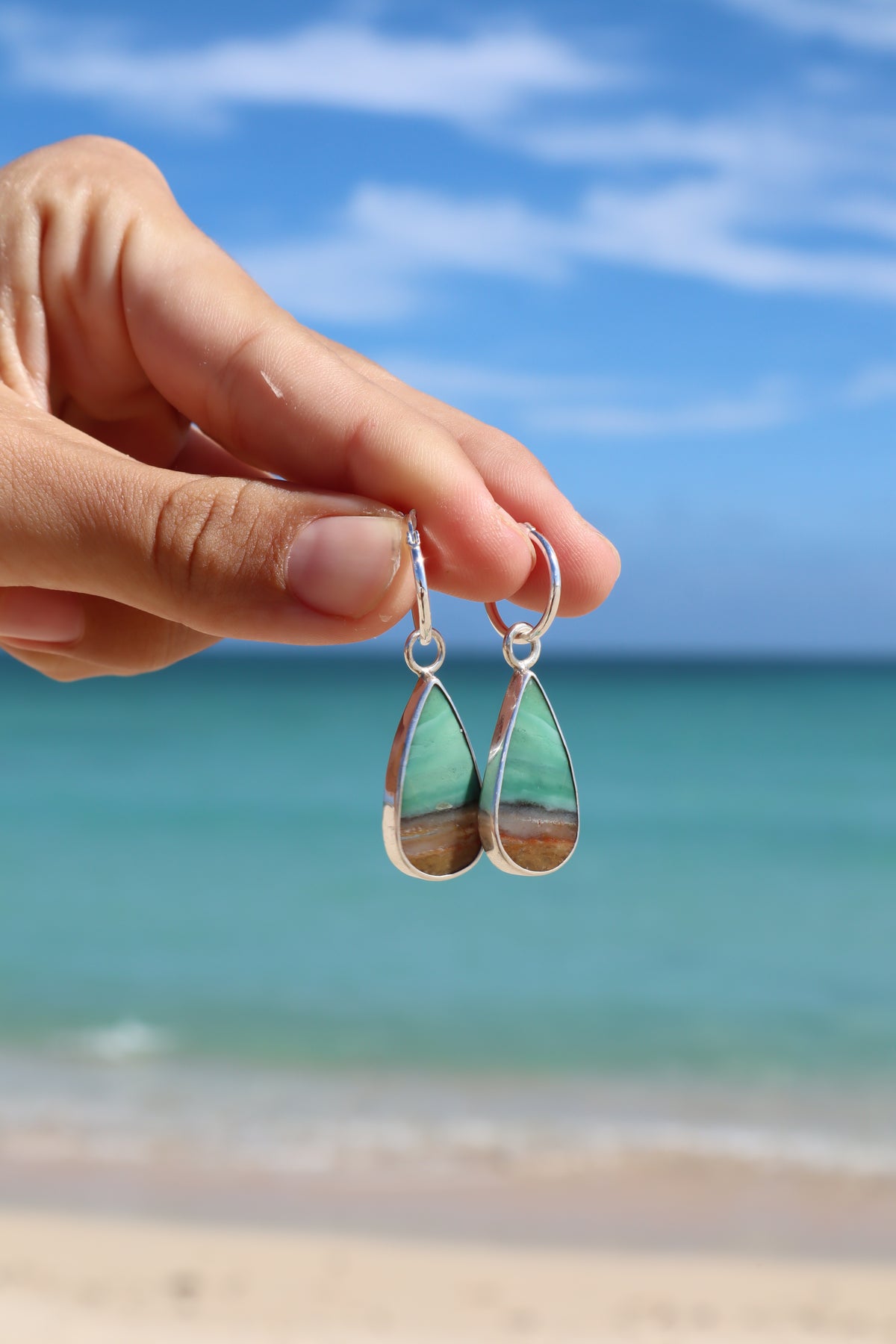 Reversible Opalised Wood Hoops