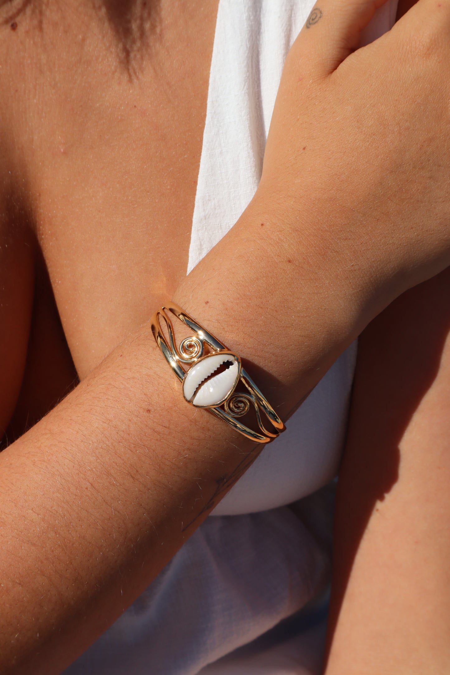 Spiral Cowrie Tidal Cuff