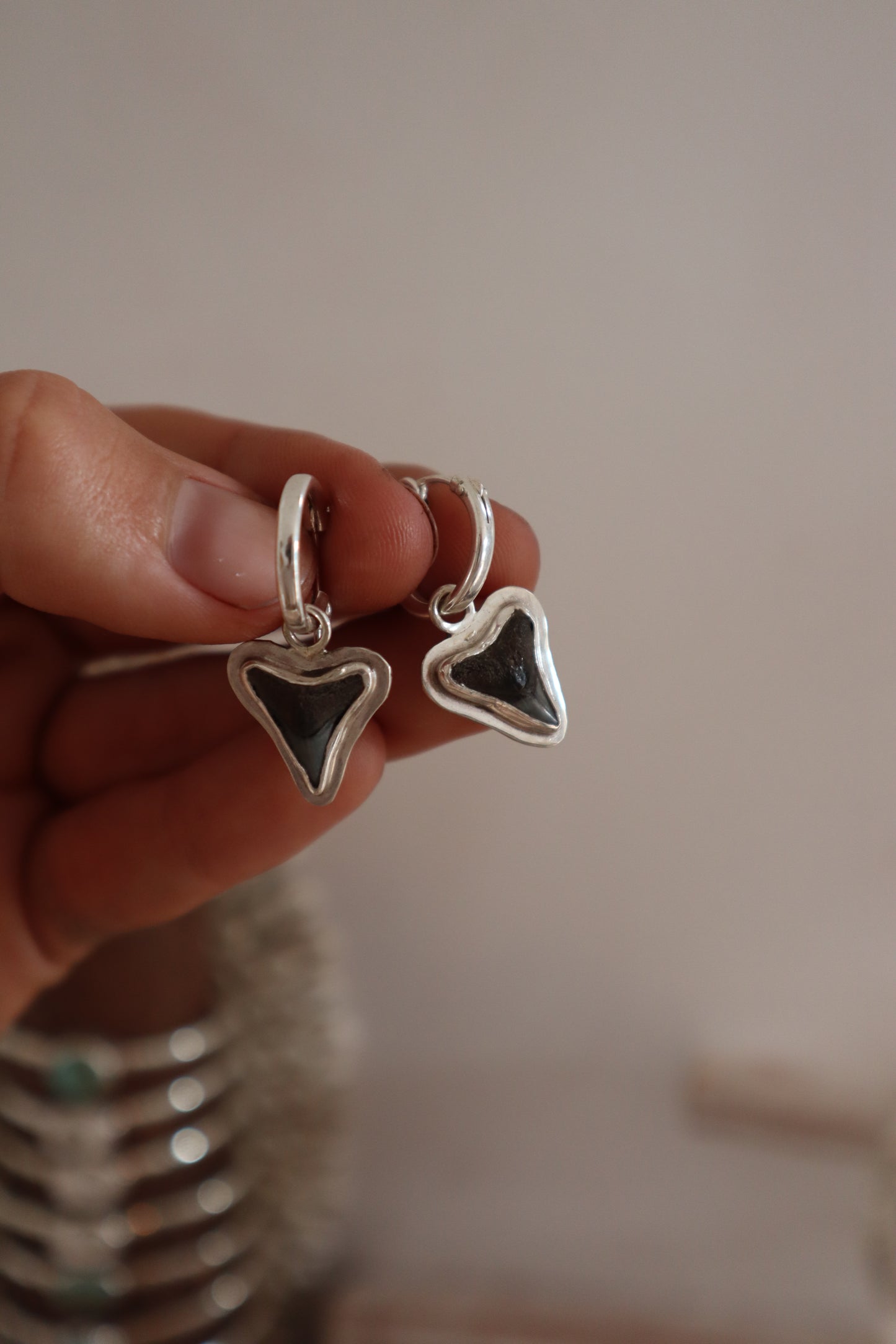 Shark Tooth Frame Earrings