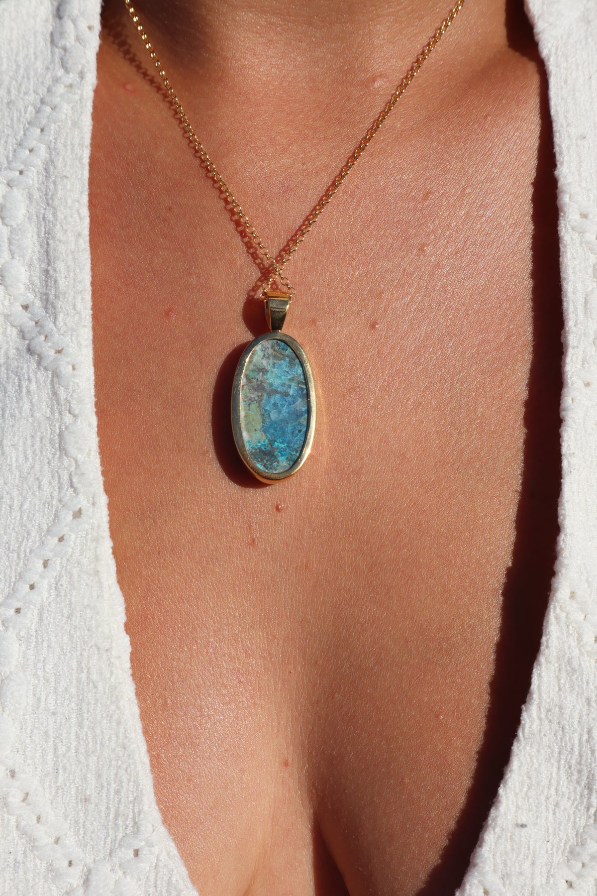 Blue Shattuckite Pendant