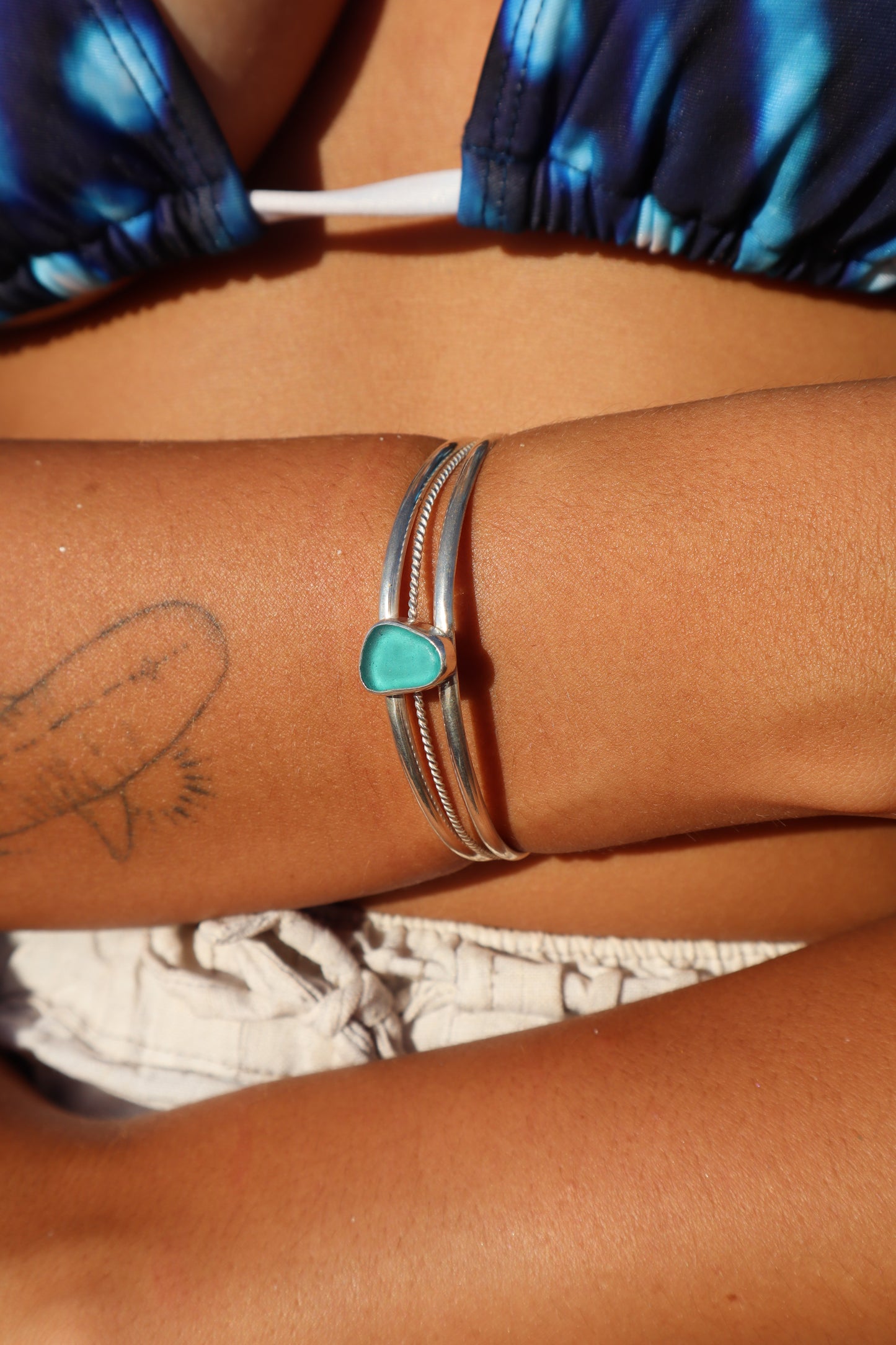 Twisted Sea Glass Cuff