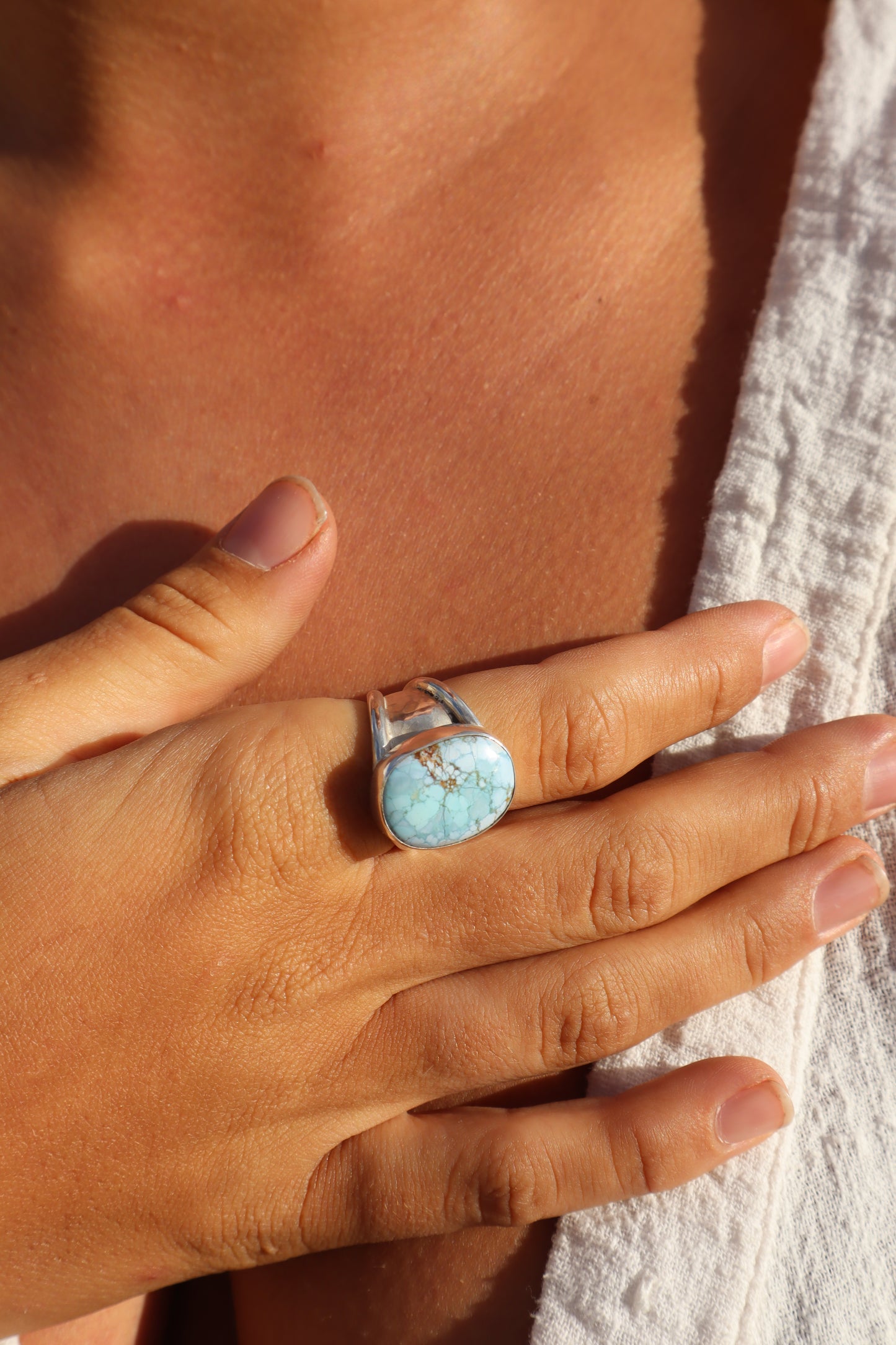 Chunky Turquoise Ring SIZE R 1/2 - 9