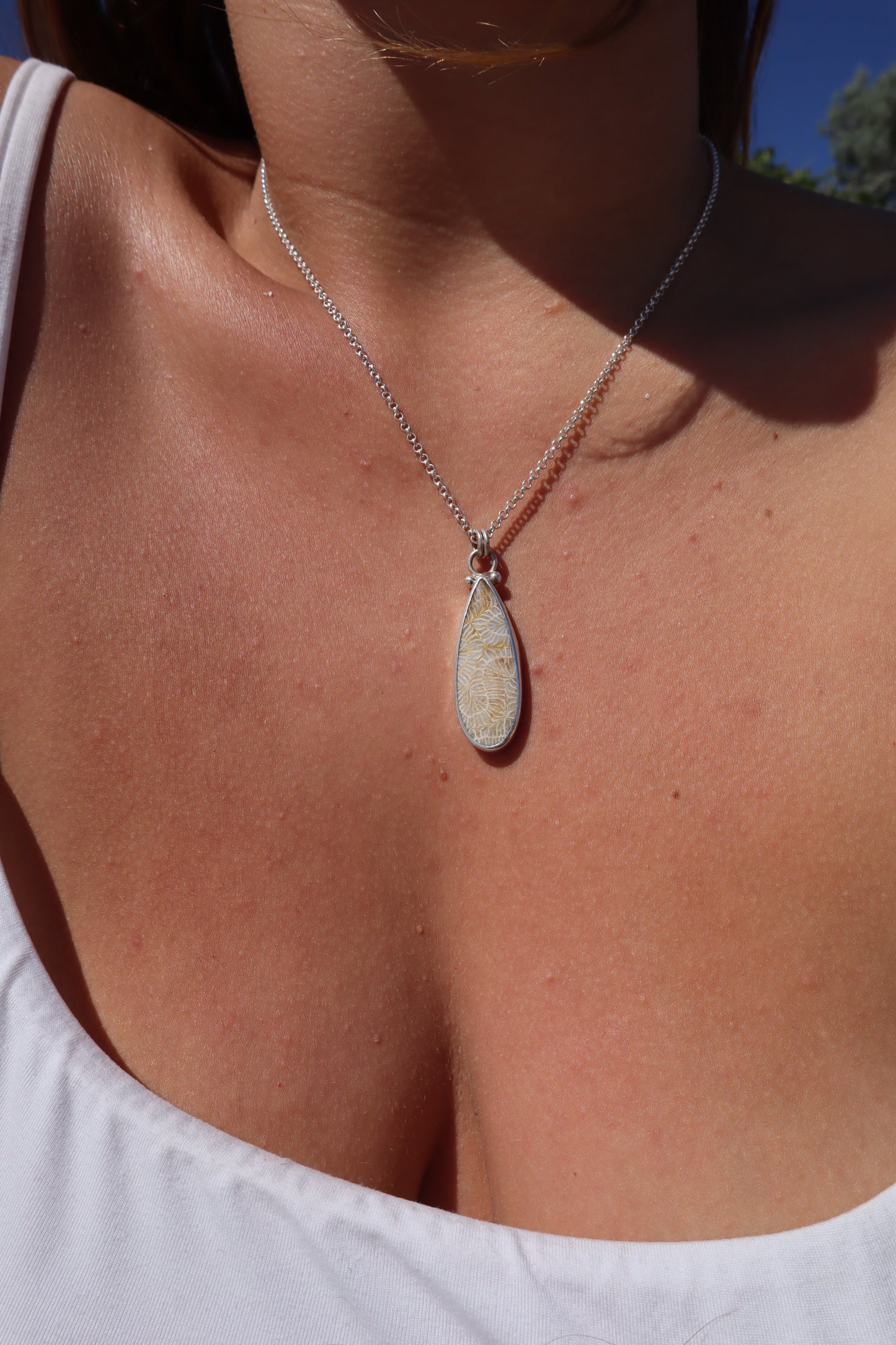 Fossilised Coral Pendant