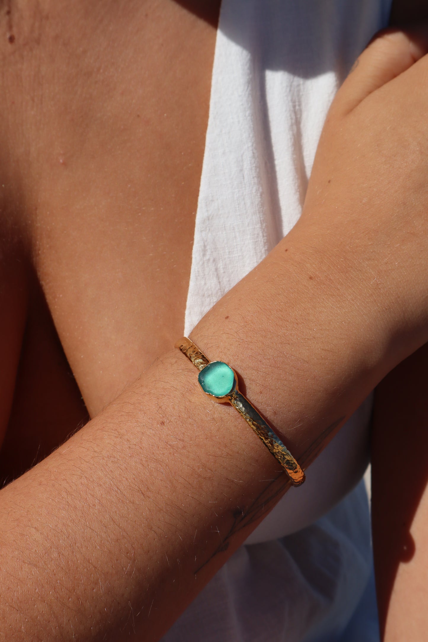 Textured Sea Glass Cuff