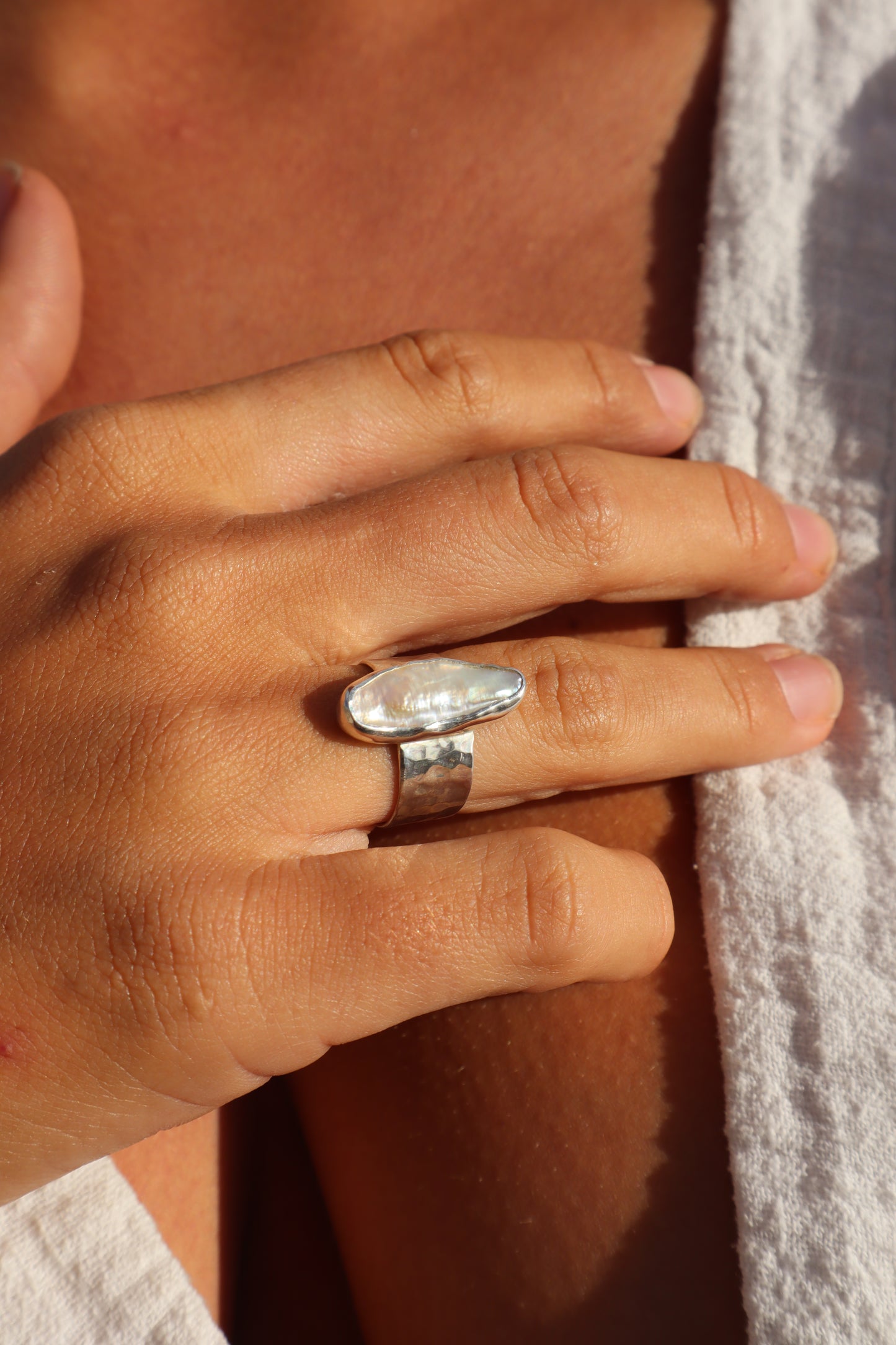 Pearl Ring SIZE N 1/2 - 7