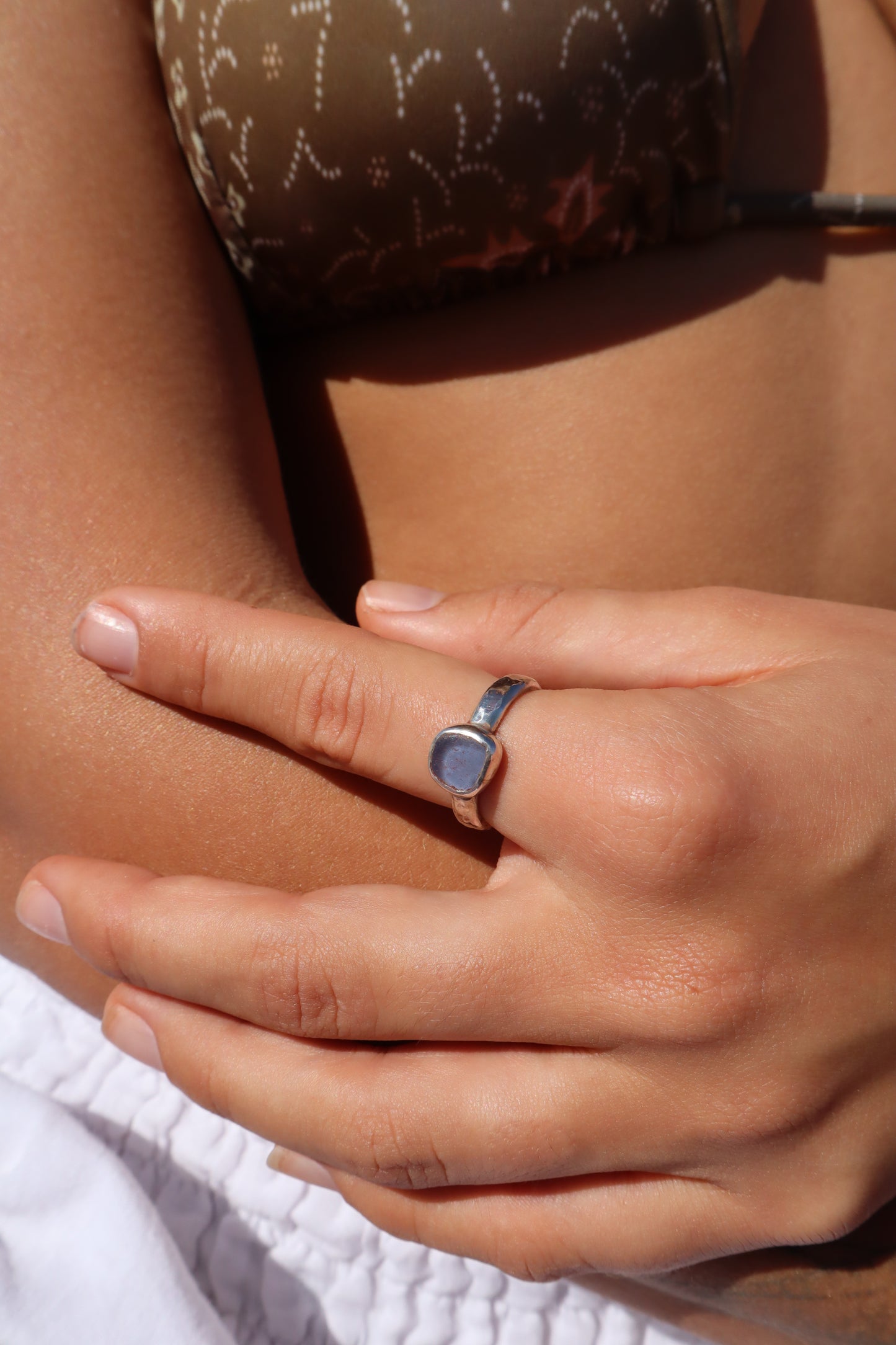 Dainty Purple Sea Glass Ring SIZE 0 1/2 - 7 1/2