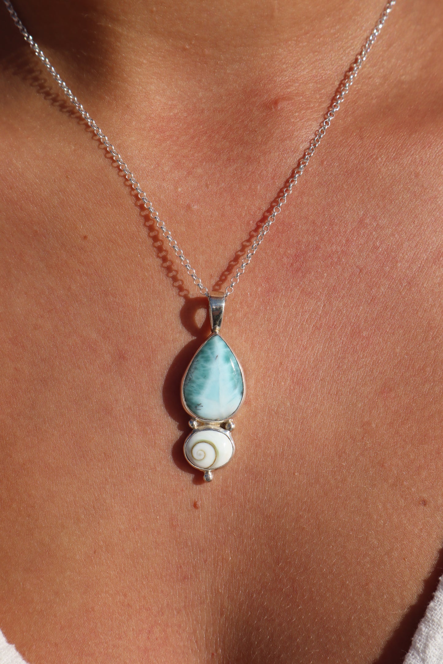Larimar x Operculum Pendant