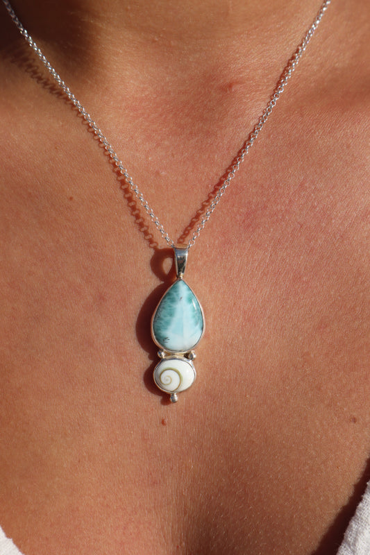 Larimar x Operculum Pendant