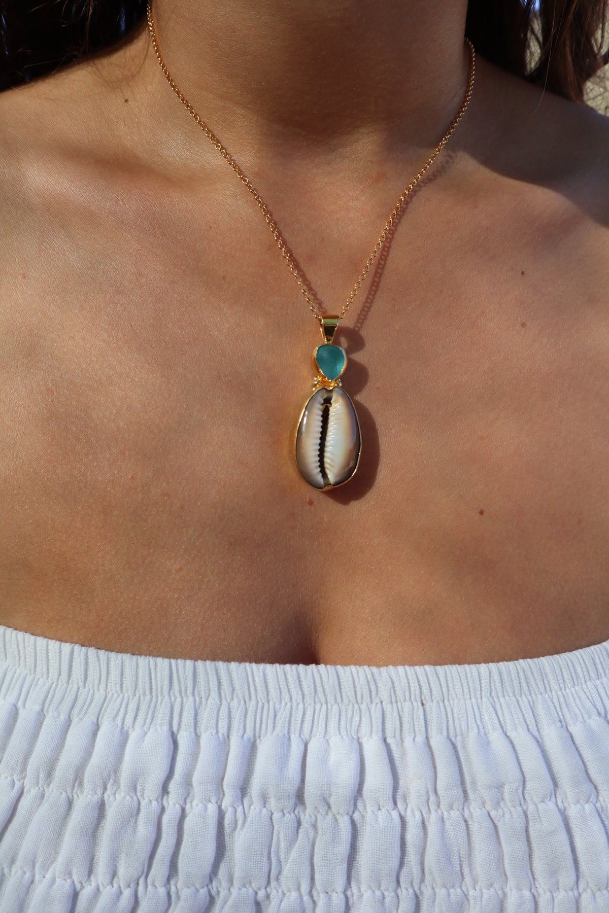 Cowrie x Seaglass Pendant