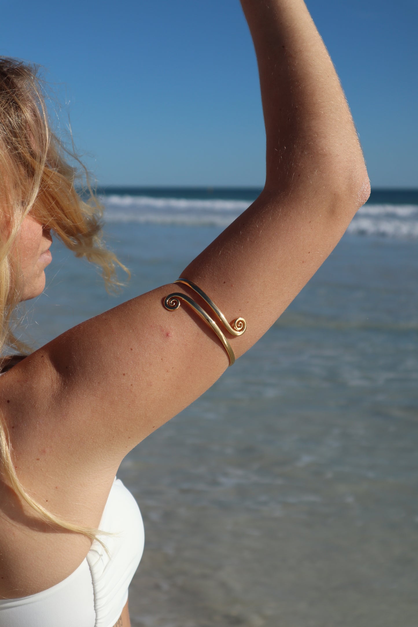 Gold Spiral Arm Cuff