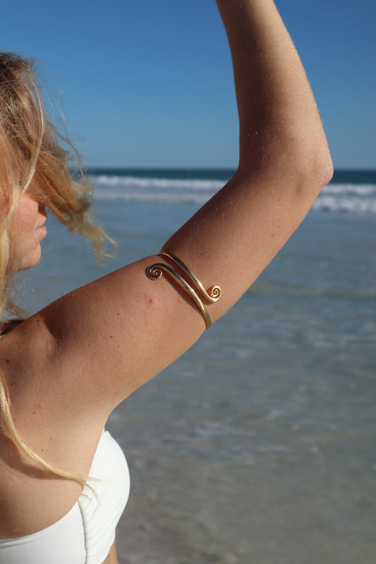 Gold Spiral Arm Cuff