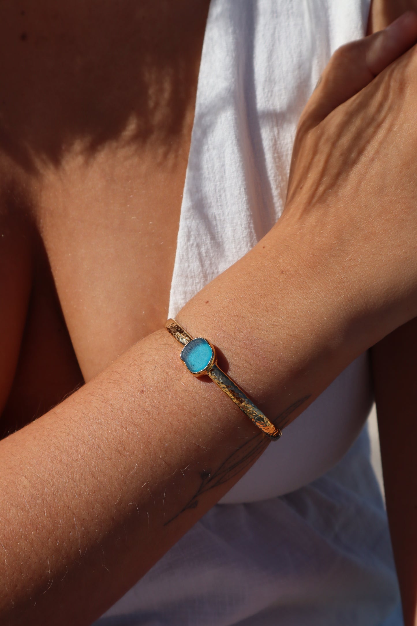 Textured Sea Glass Cuff